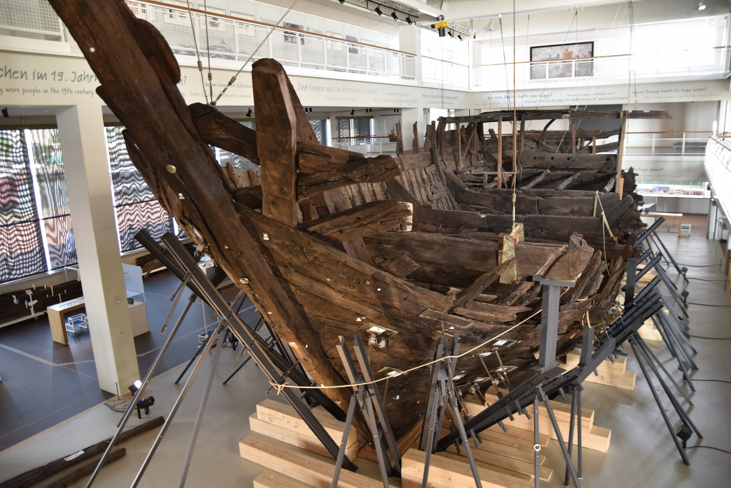 The shell of a ship in the German Maritime Museum.